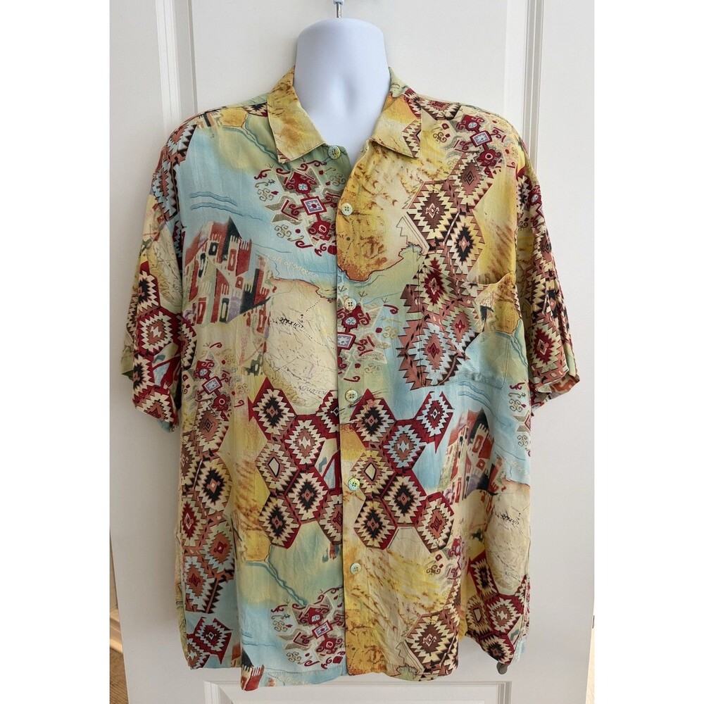 Jams World Men's Hawaiian Aloha Short Sleeve Shirt, XL, “Puerta Del Sol”, GUC